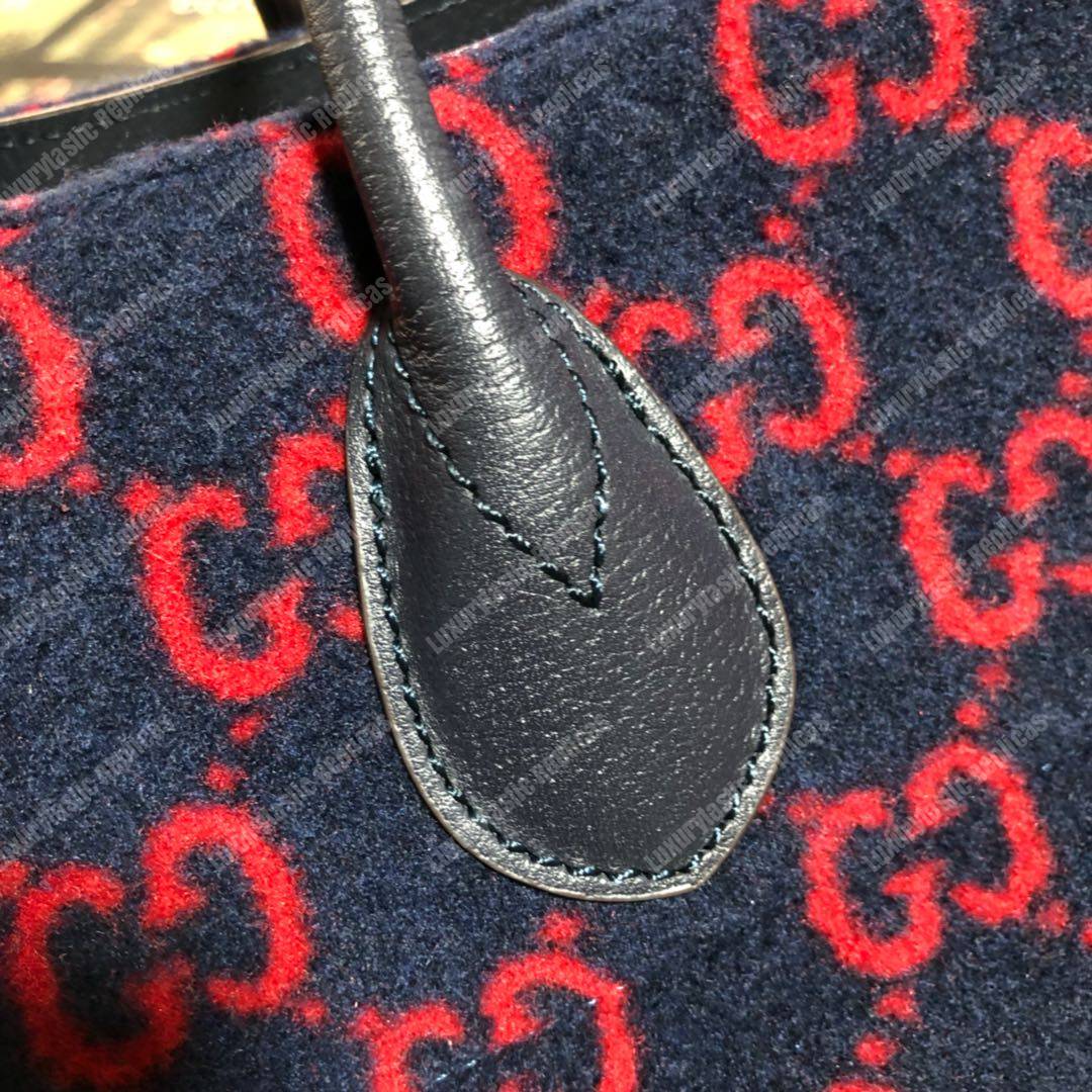 G*u*i gg wool tote blue/red