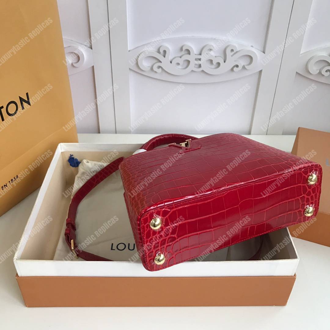 LV Capucines BB Crocodilien Mat Cerise