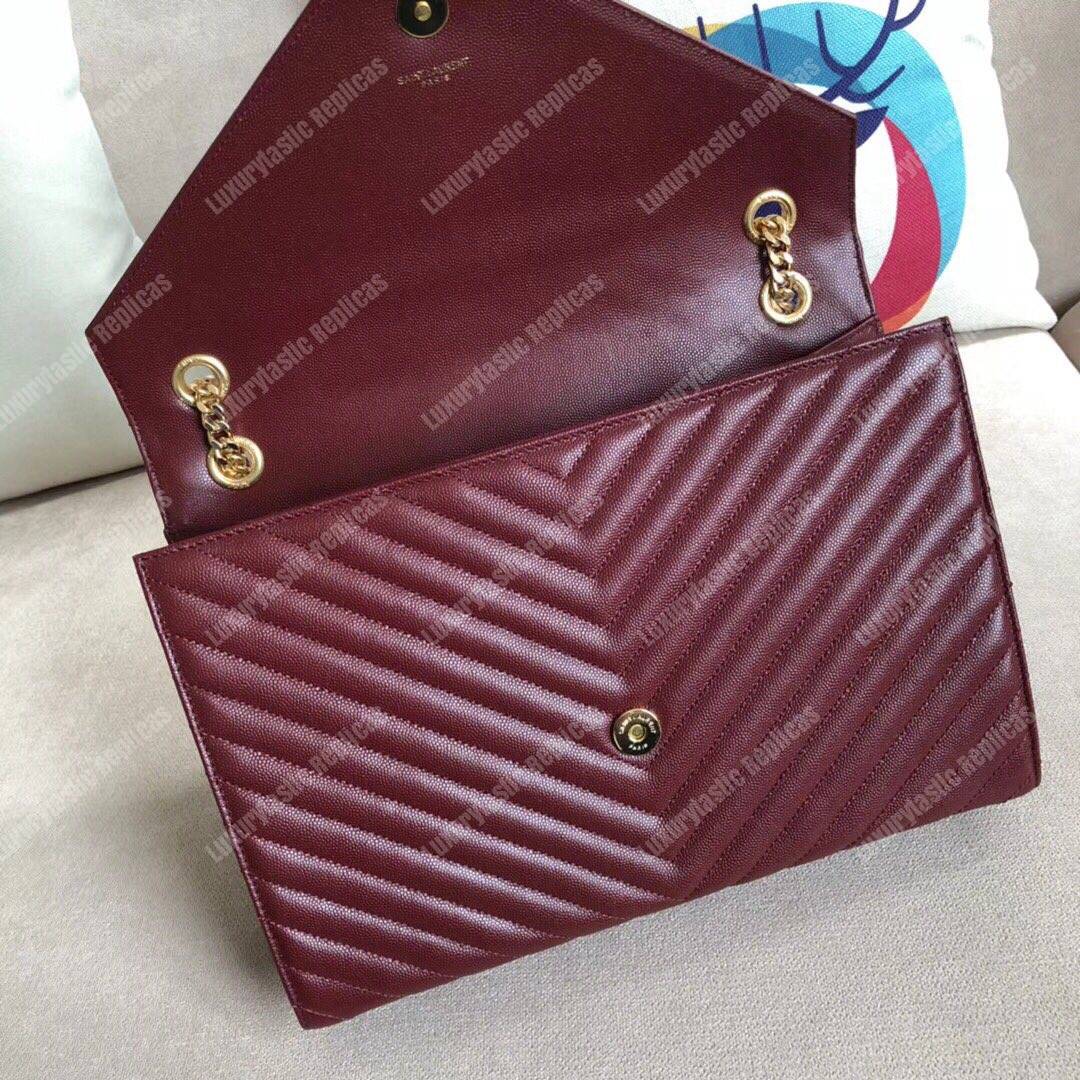 Saint Laurent Large Envelope Chain Bag Dark Red