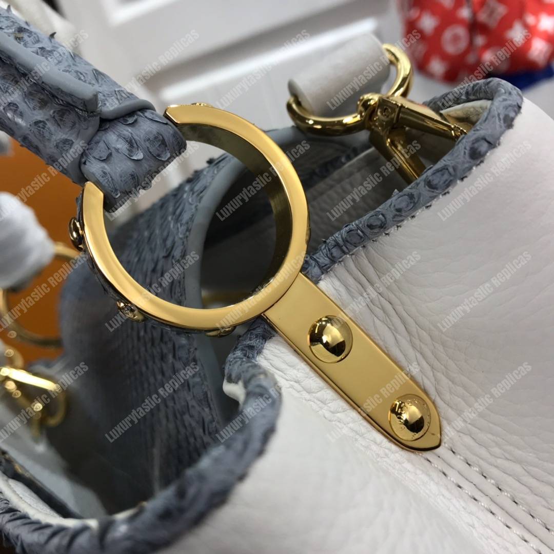 LV Capucines BB Taurillon Python White