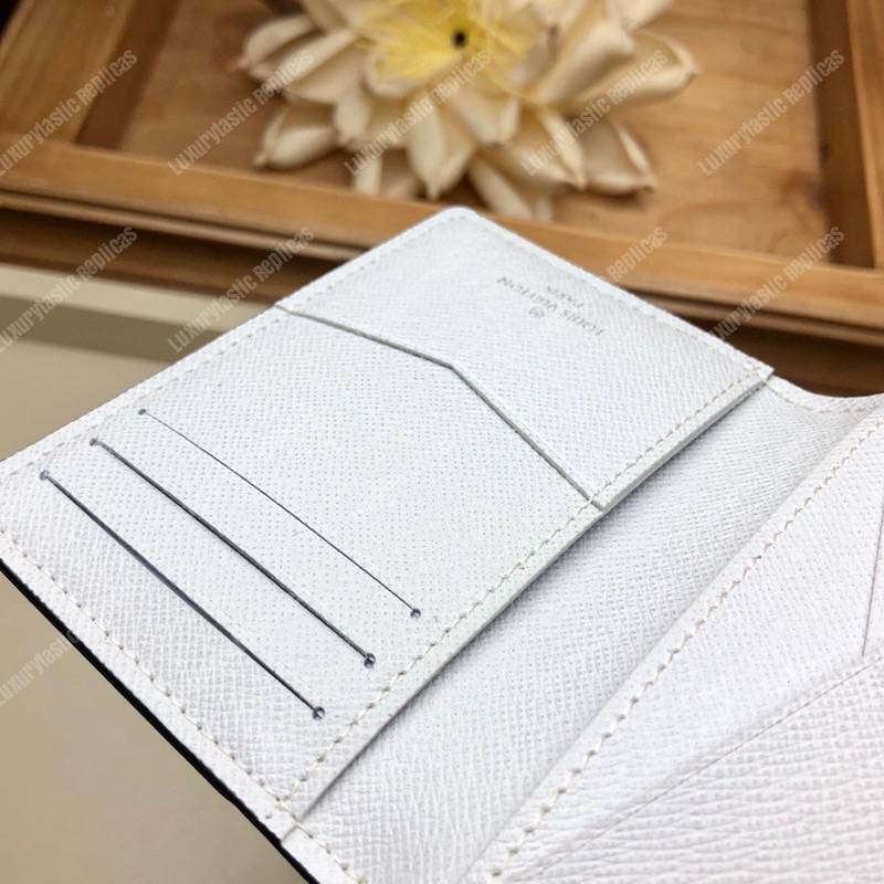 LV Pocket Organiser K45 Taiga Monogram White