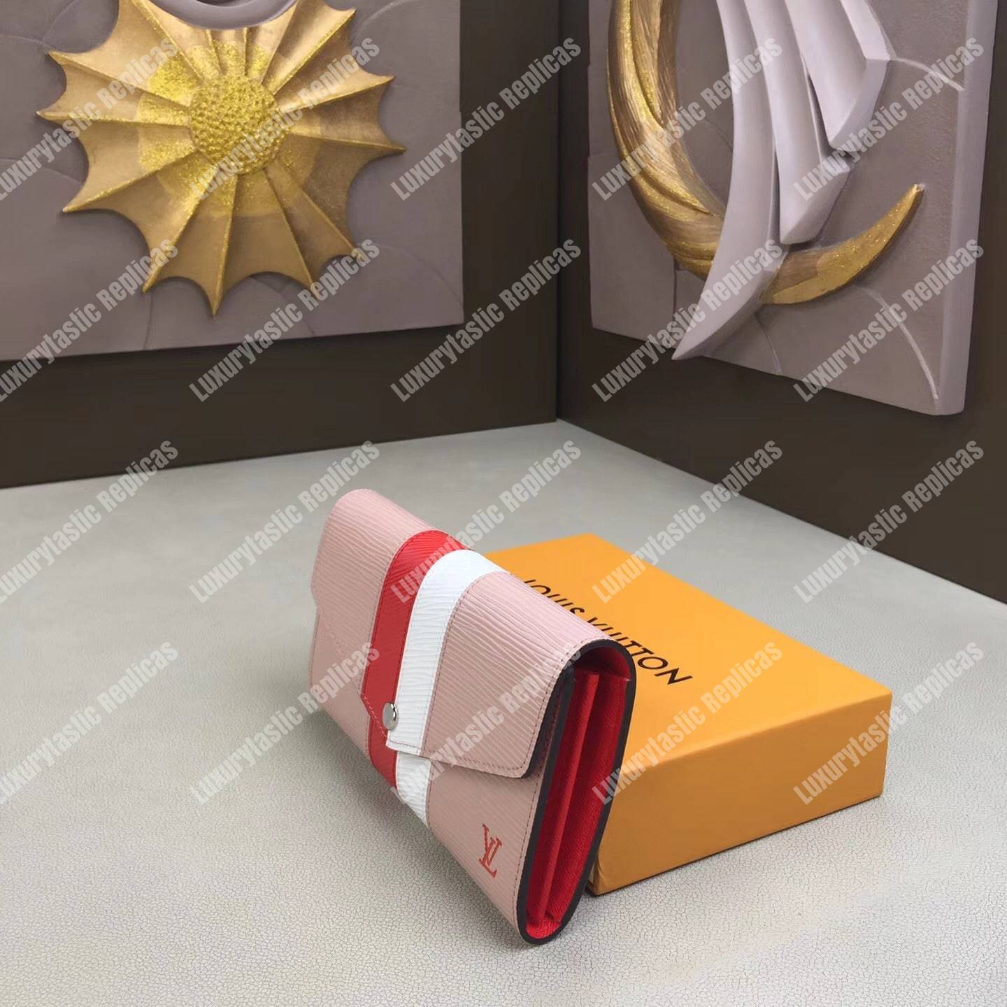 LV Sarah Wallet Epi Leather Rose Ballerine