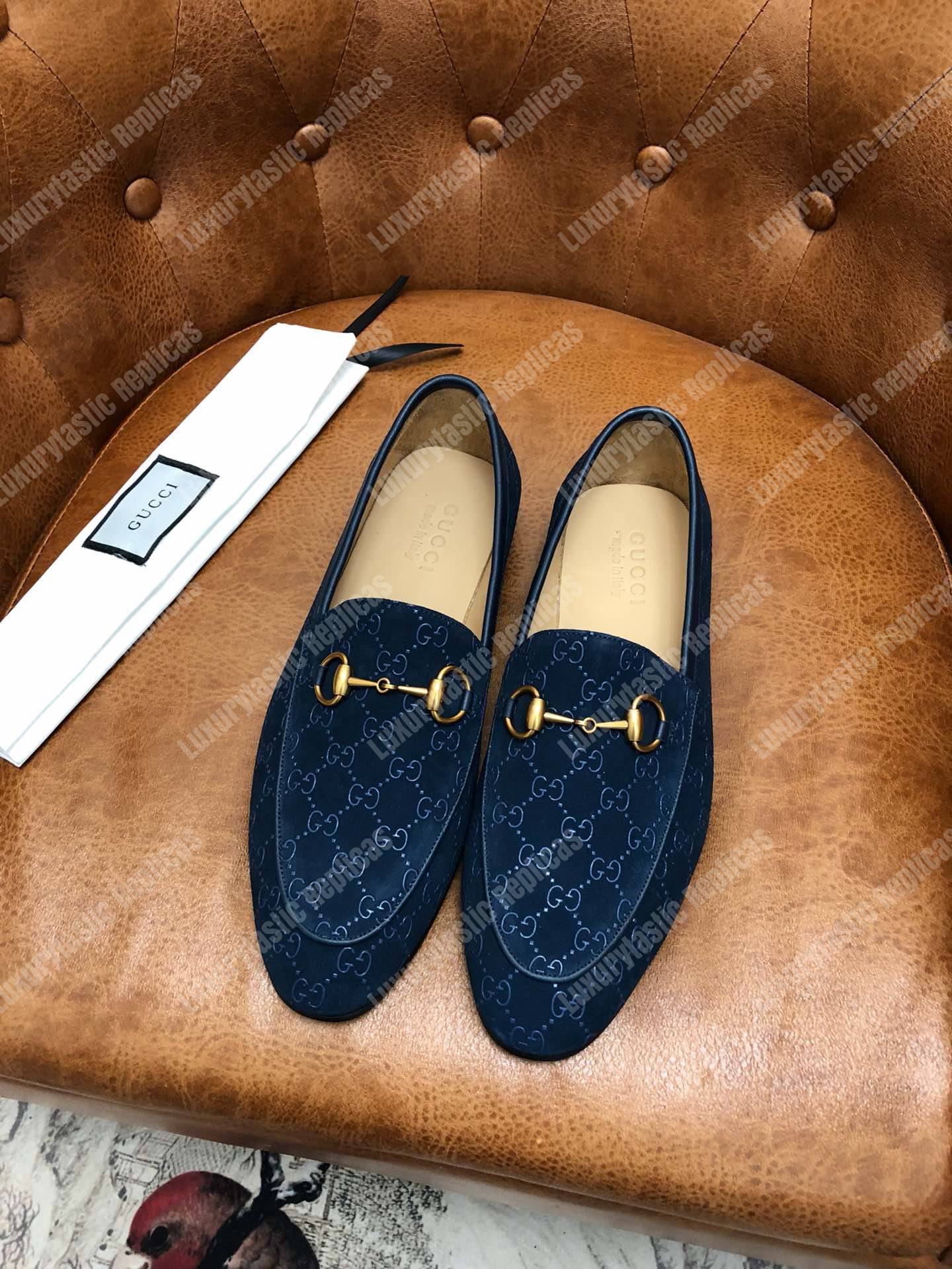 G*u*i jordaan gg velvet loafer blue