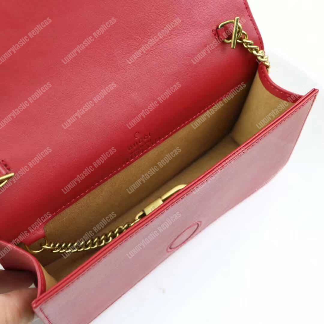 G*u*i gg marmont mini leather bag red