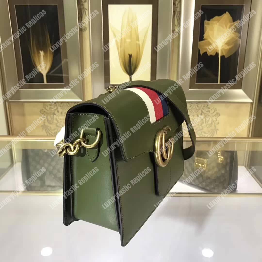 G*u*i gg marmont stylish striped canvas bag green