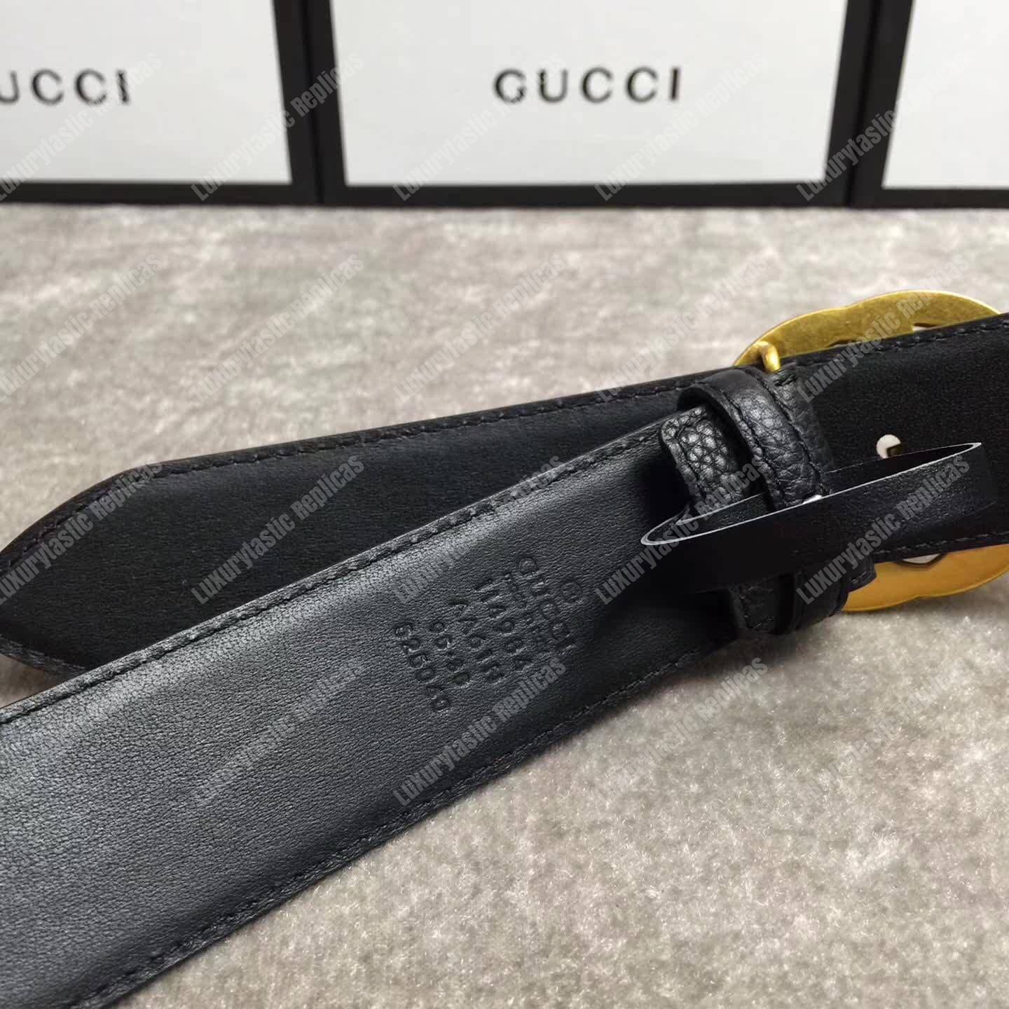 G*u*i leather belt with interlocking g buckle