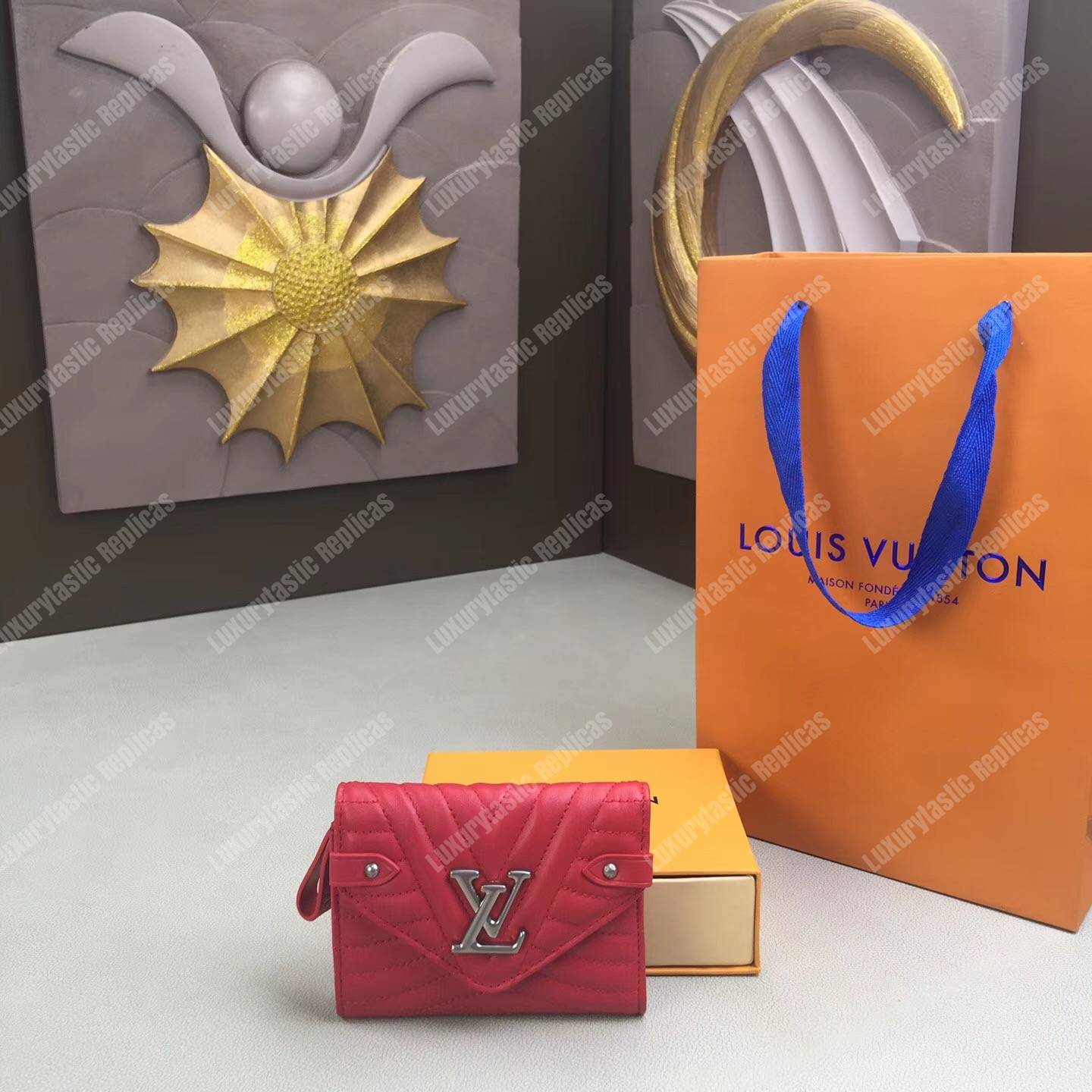 LV New Wave Compact Wallet Red