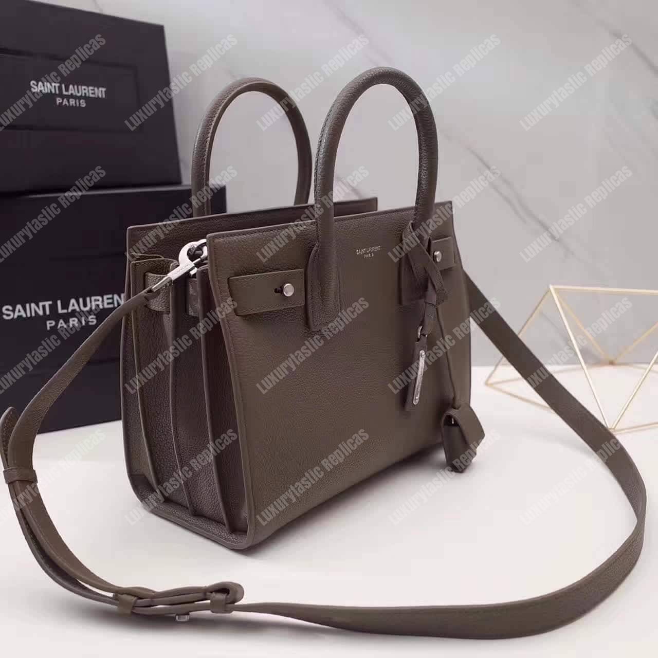 Saint Laurent Sac De Jour Baby Grained Leather Brown