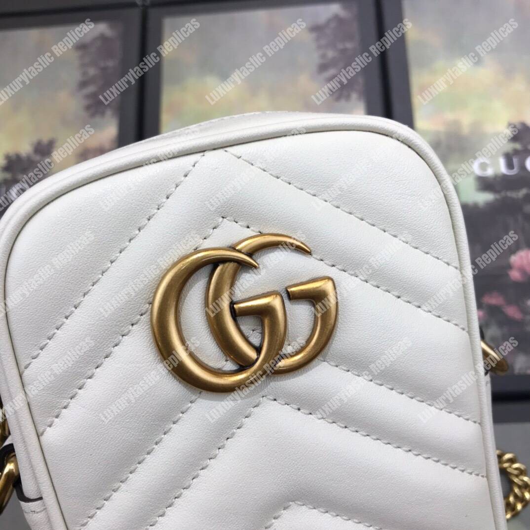 G*u*i gg marmont mini bag white