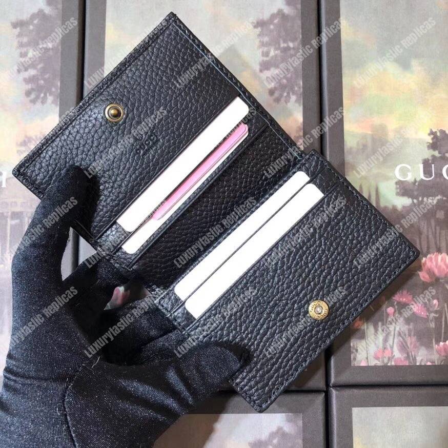 G*u*i garden leather wallet black with bat
