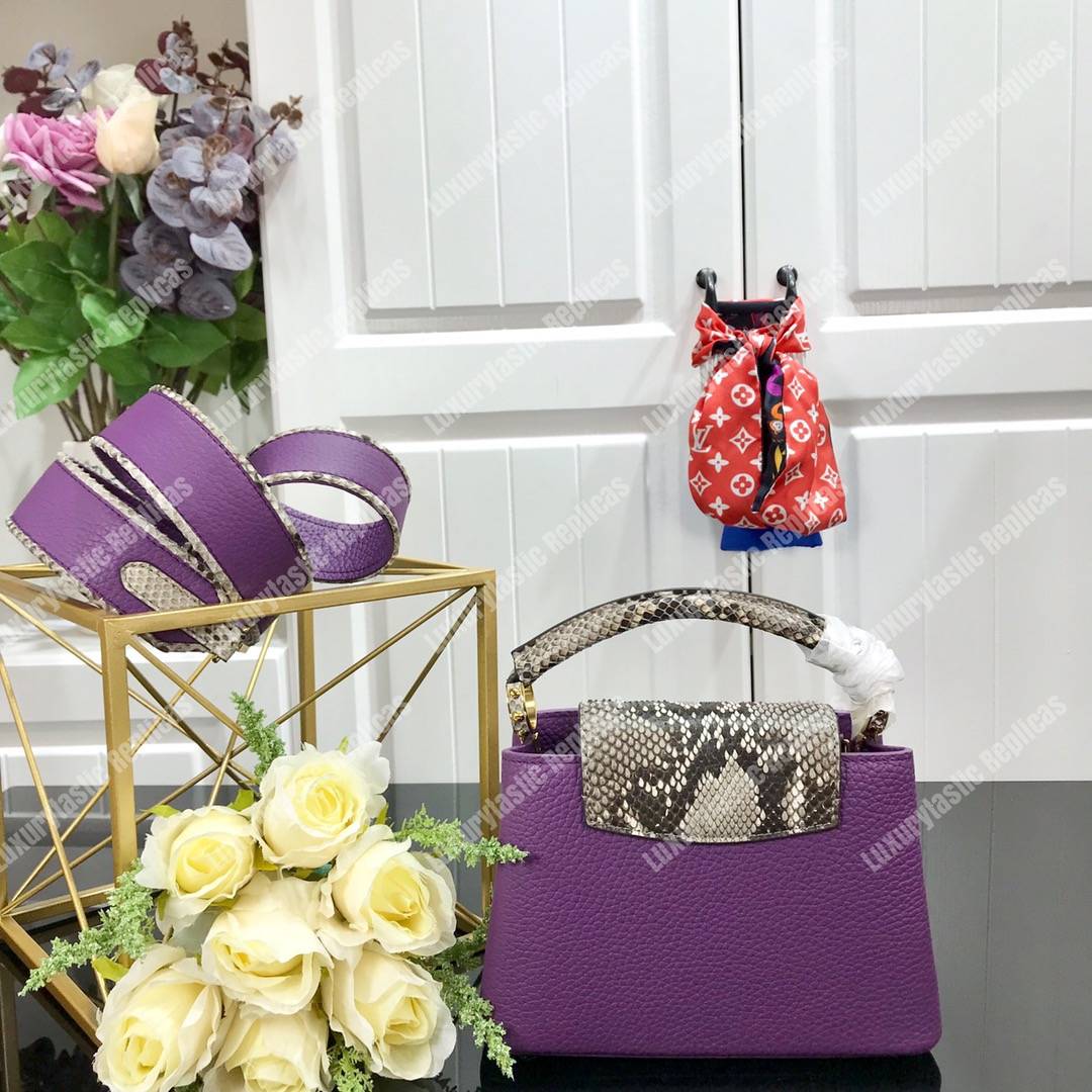 LV Capucines Mini Taurillon Python Purple