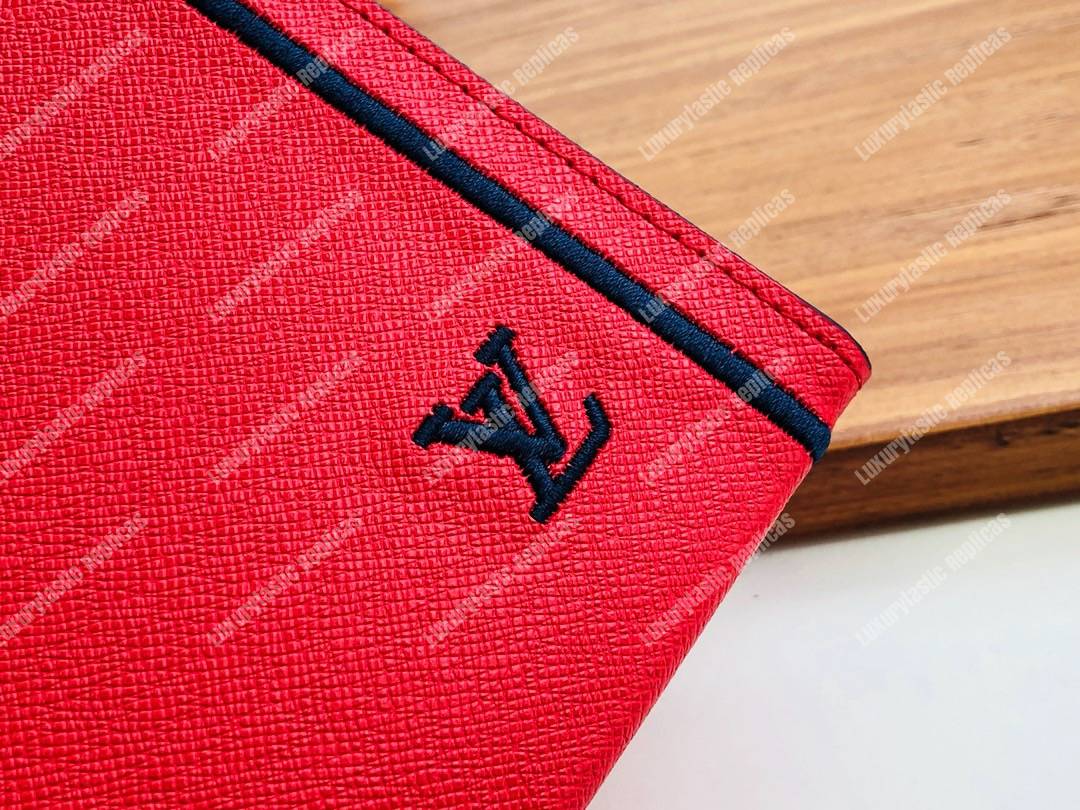 LV Pochette Voyage MM Taiga Leather Red