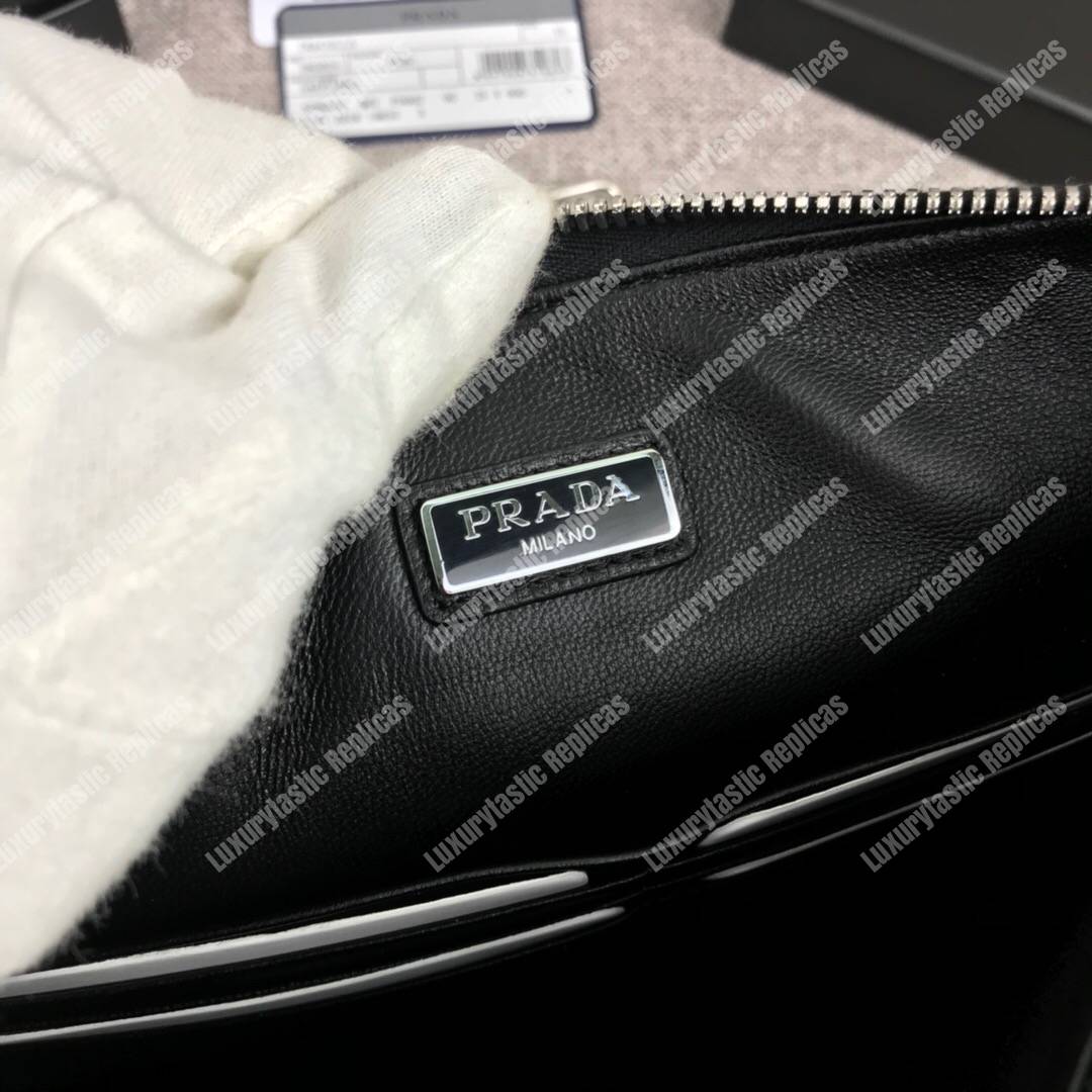 Pra*a saffiano leather document holder black