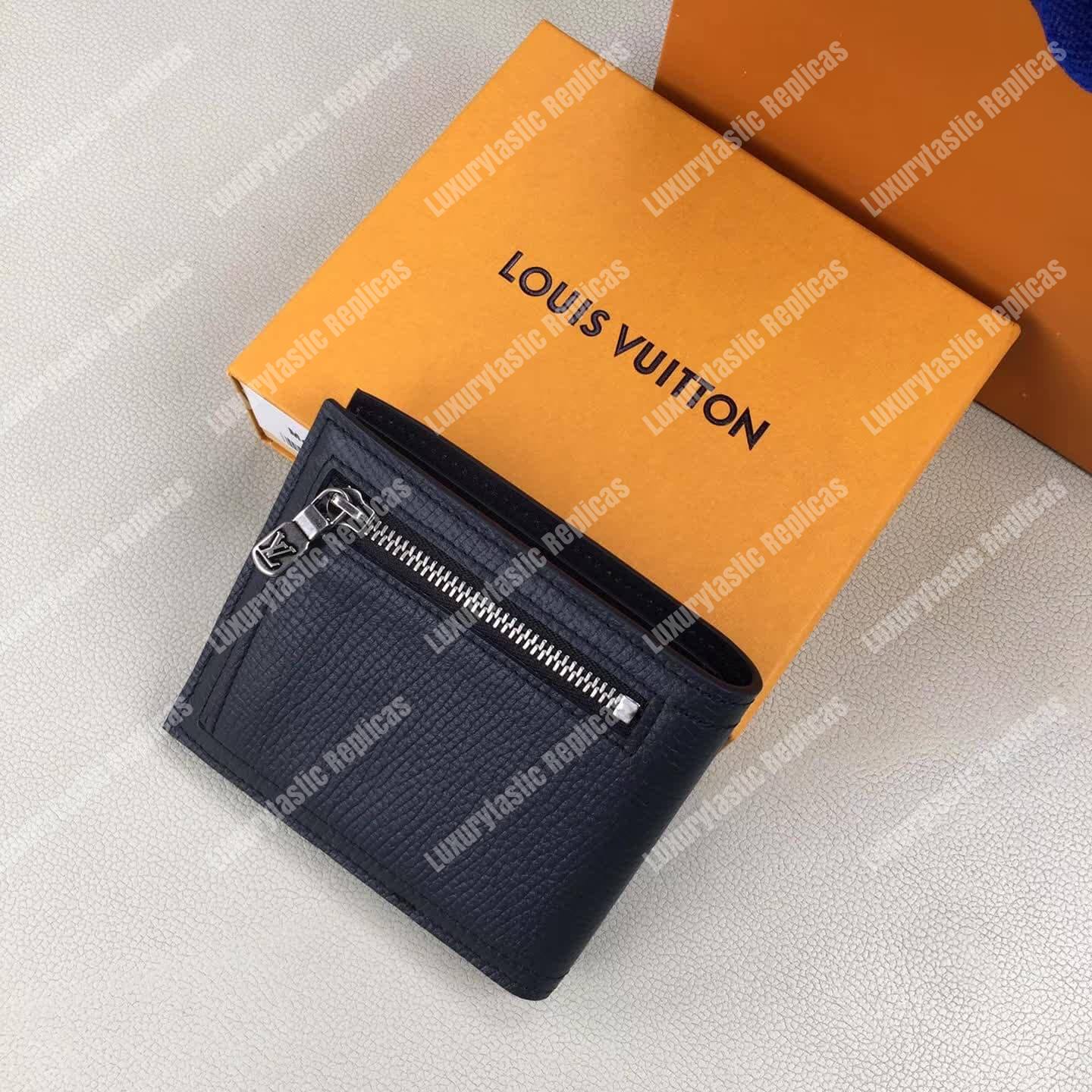 LV Compact Wallet Utah Leather Bleu Marine