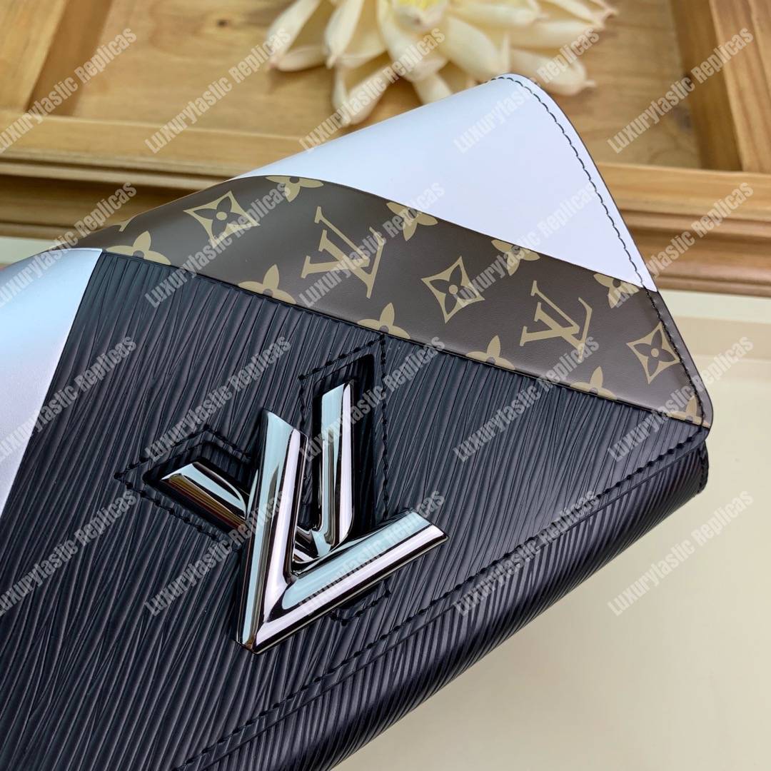 LV Twist Chain Wallet Epi Leather Monogram Noir Tan