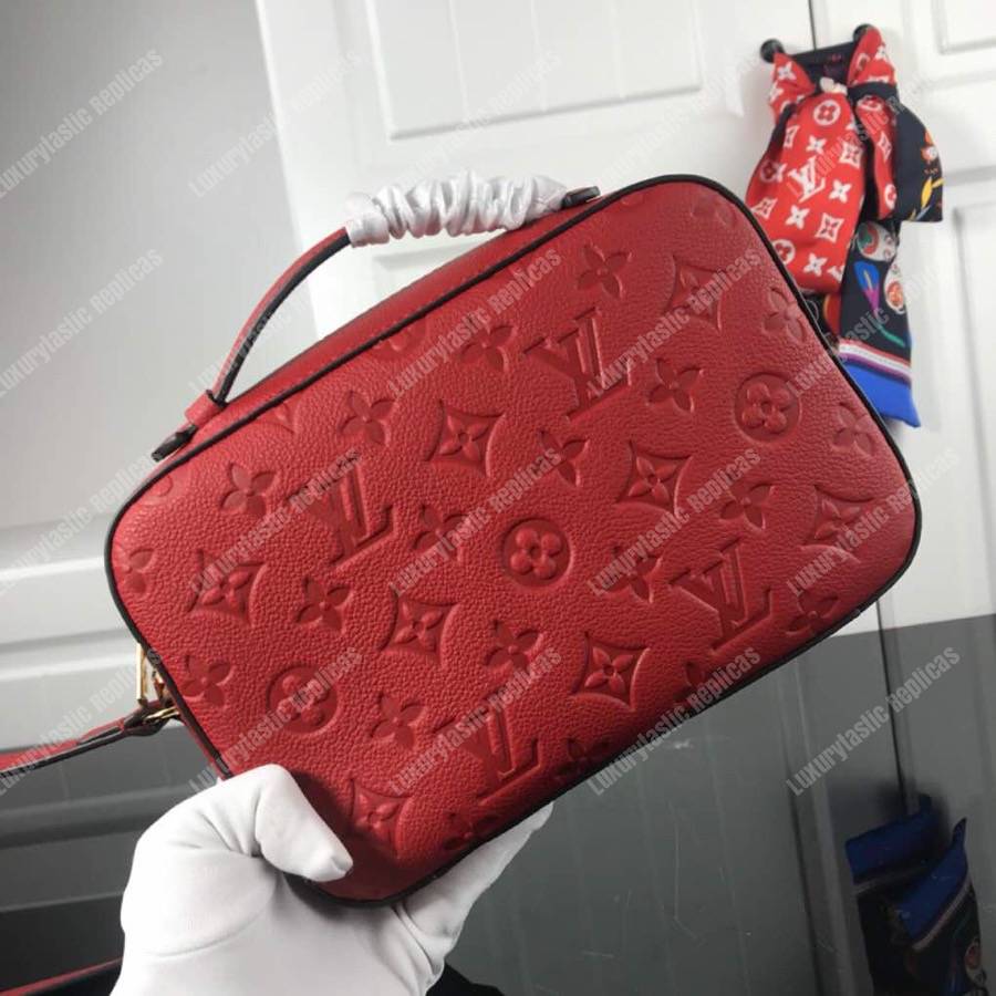 LV Saintonge Monogram Empreinte Leather Scarlet