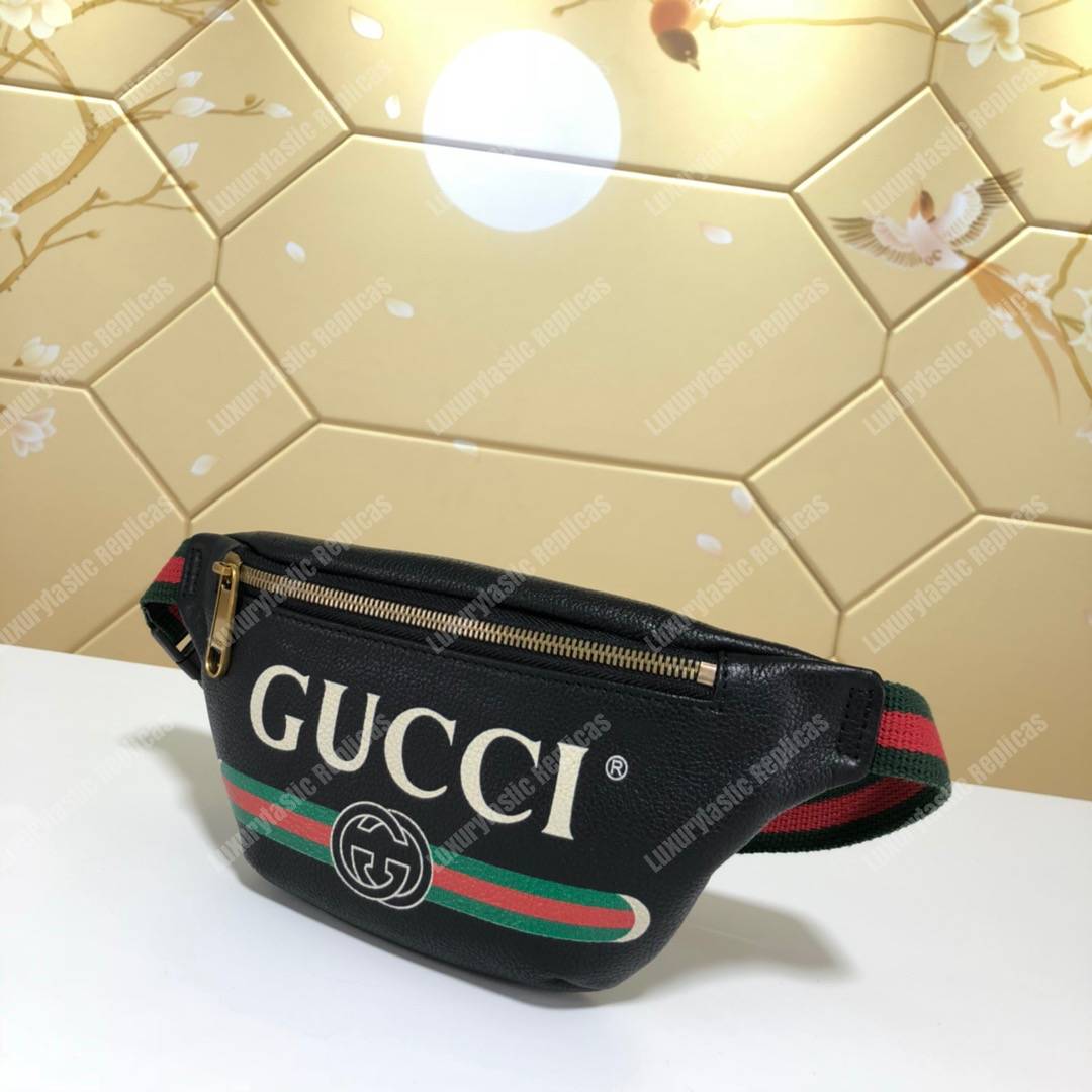 G*u*i print small belt bag black