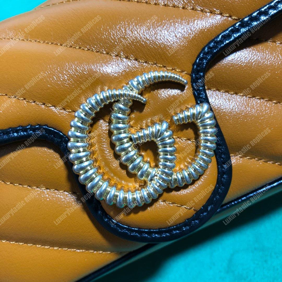 G*u*i gg marmont super mini bag cognac matelassé