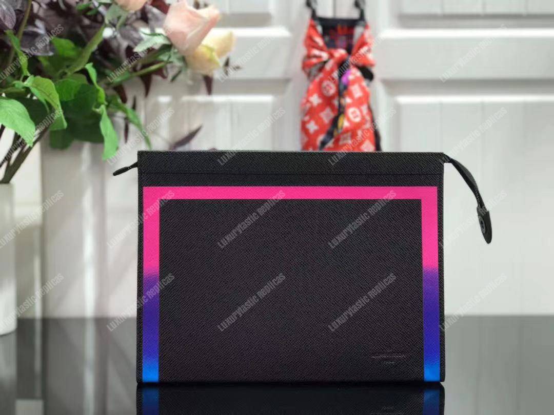 LV Abloh Pochette Voyage MM Taiga Leather