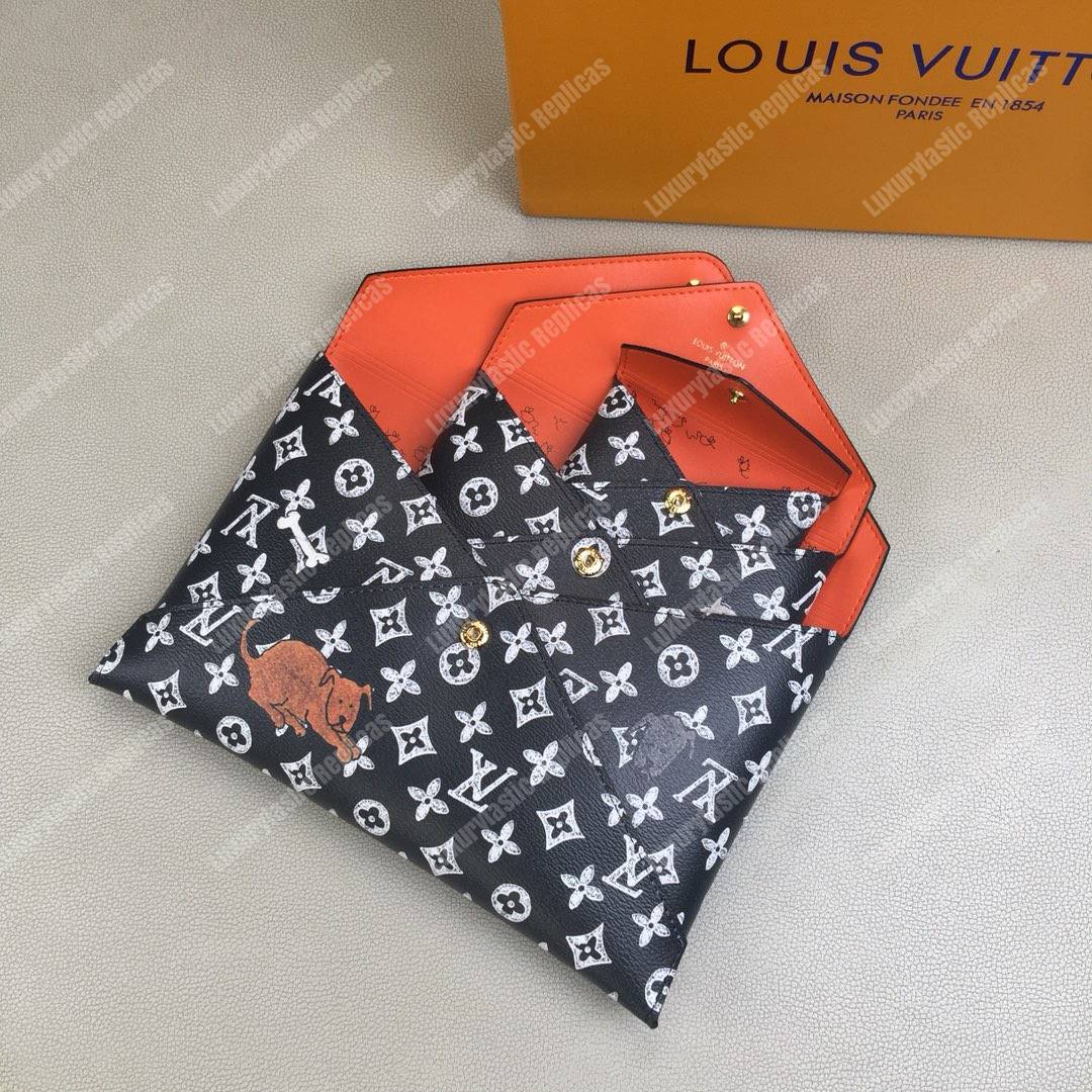 LV Pochette Kirigami Catogram Black / Orange