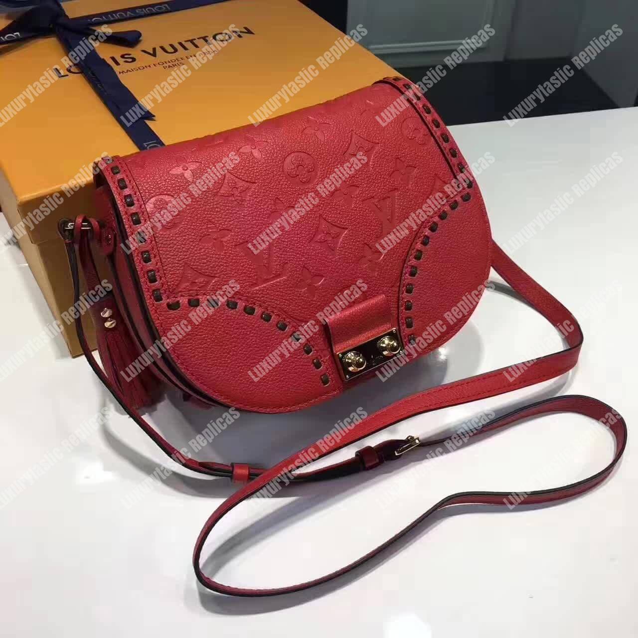 LV Junot Monogram Empreinte Leather Cerise