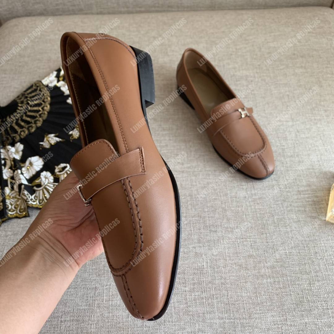 H**mes h buckle loafer brown