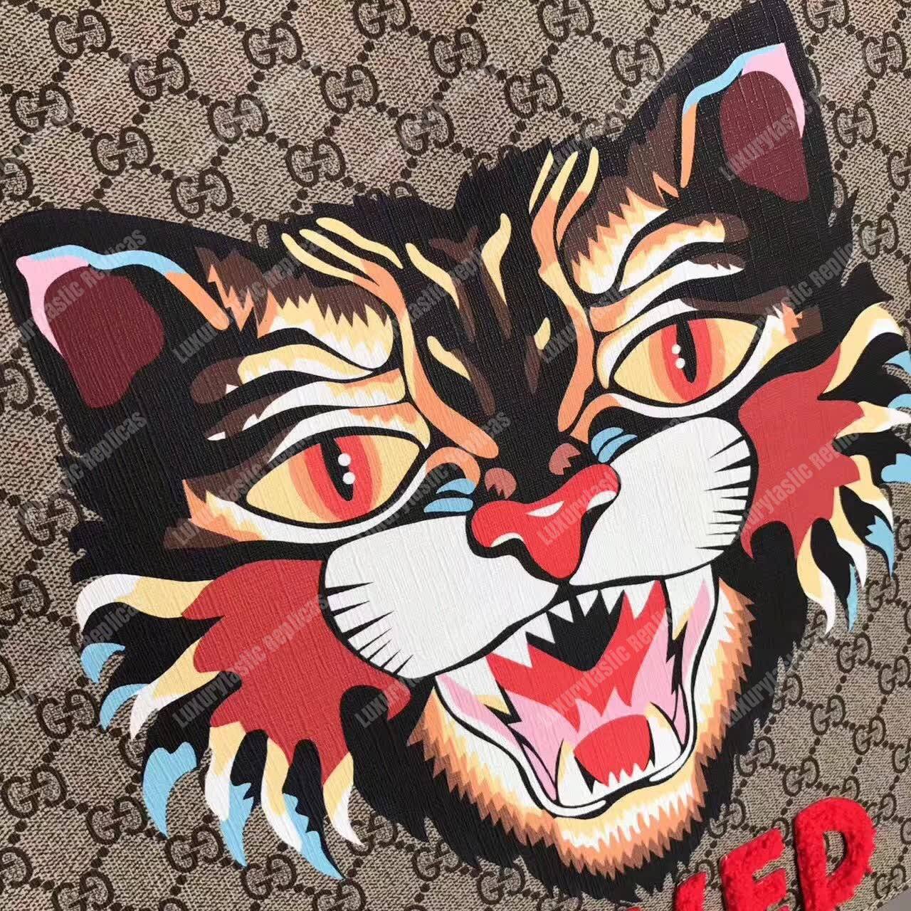 G*u*i angry cat print gg sup*e tote loved