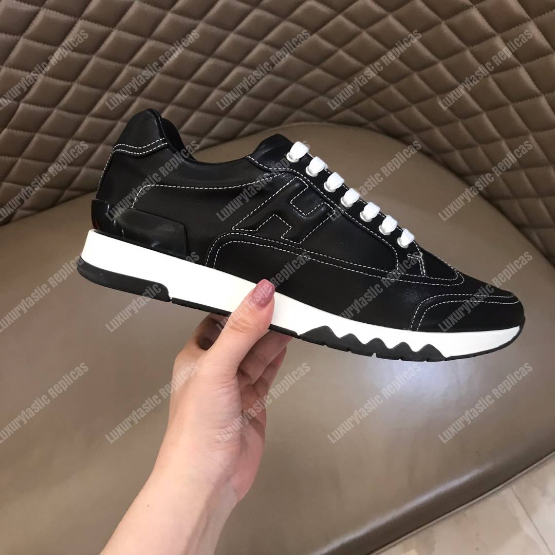 H**mes trail sneaker black/white lining