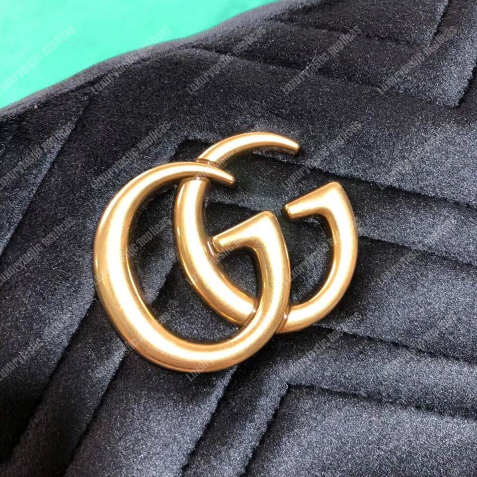 G*u*i gg marmont velvet small shoulder bag black