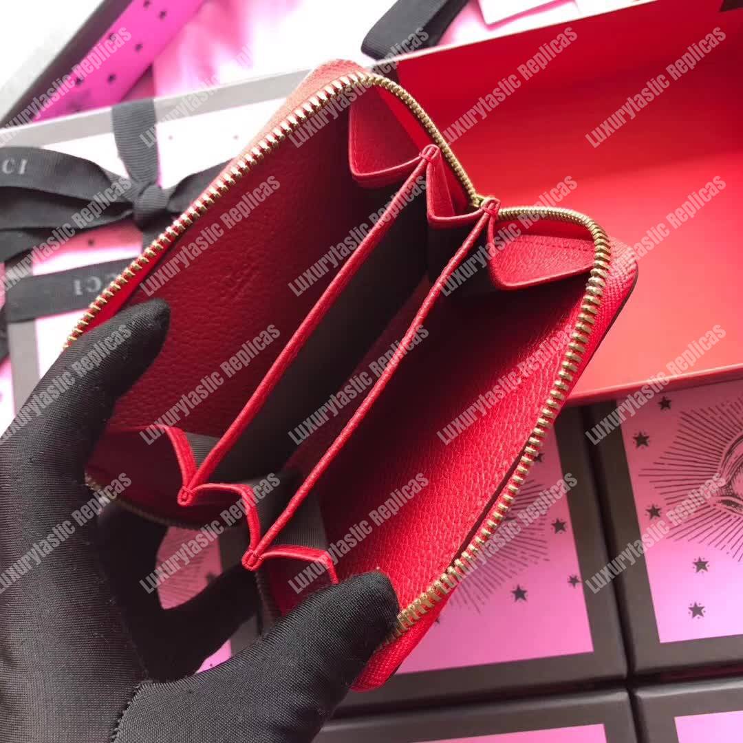 G*u*i print leather card case red