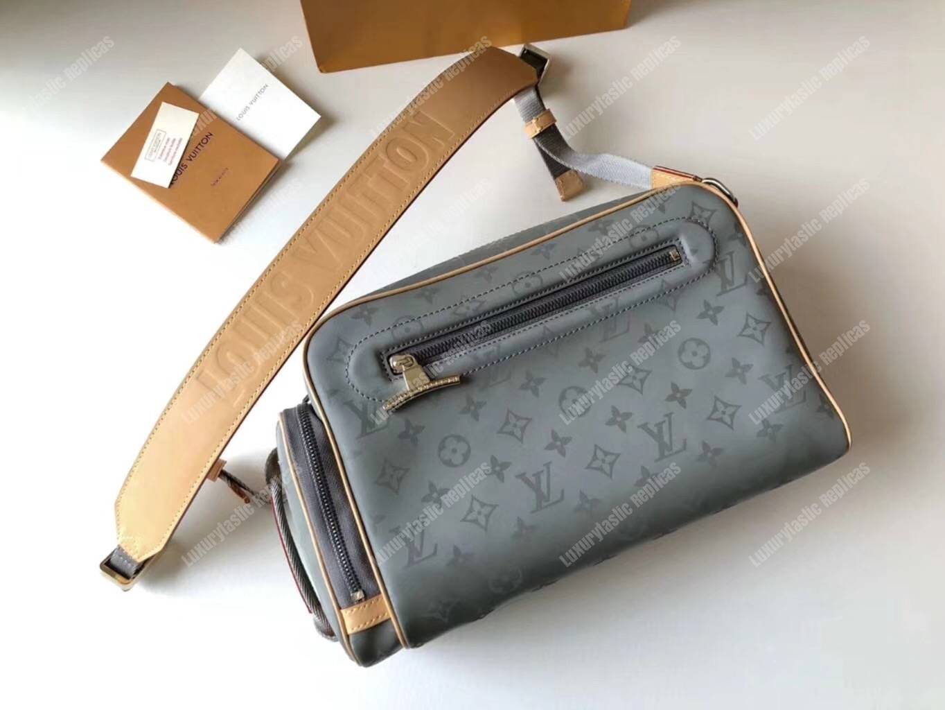 LV Camera Bag Monogram Titanium