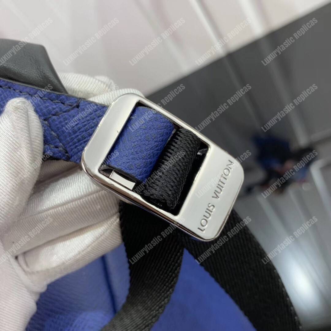 LV Discovery Backpack PM Taiga Leather Monogram Cobalt