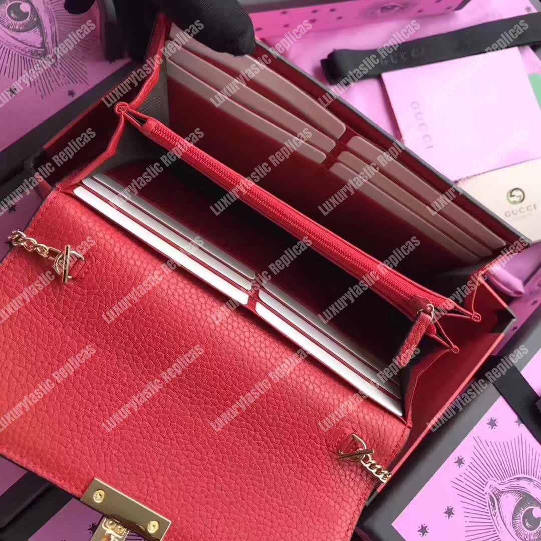 G*u*i padlock continental wallet red