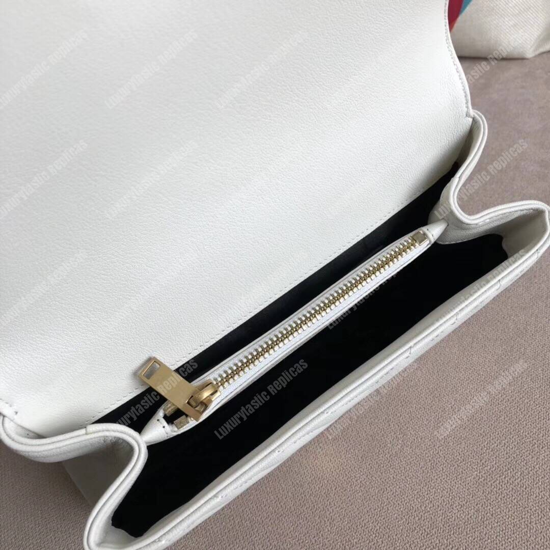 Saint Laurent Medium College Bag In Dove White