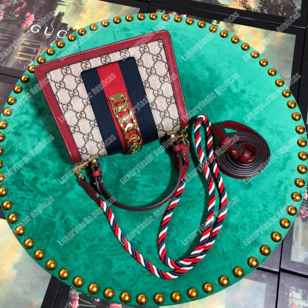 G*u*i sylvie gg sup*e canvas mini bag red