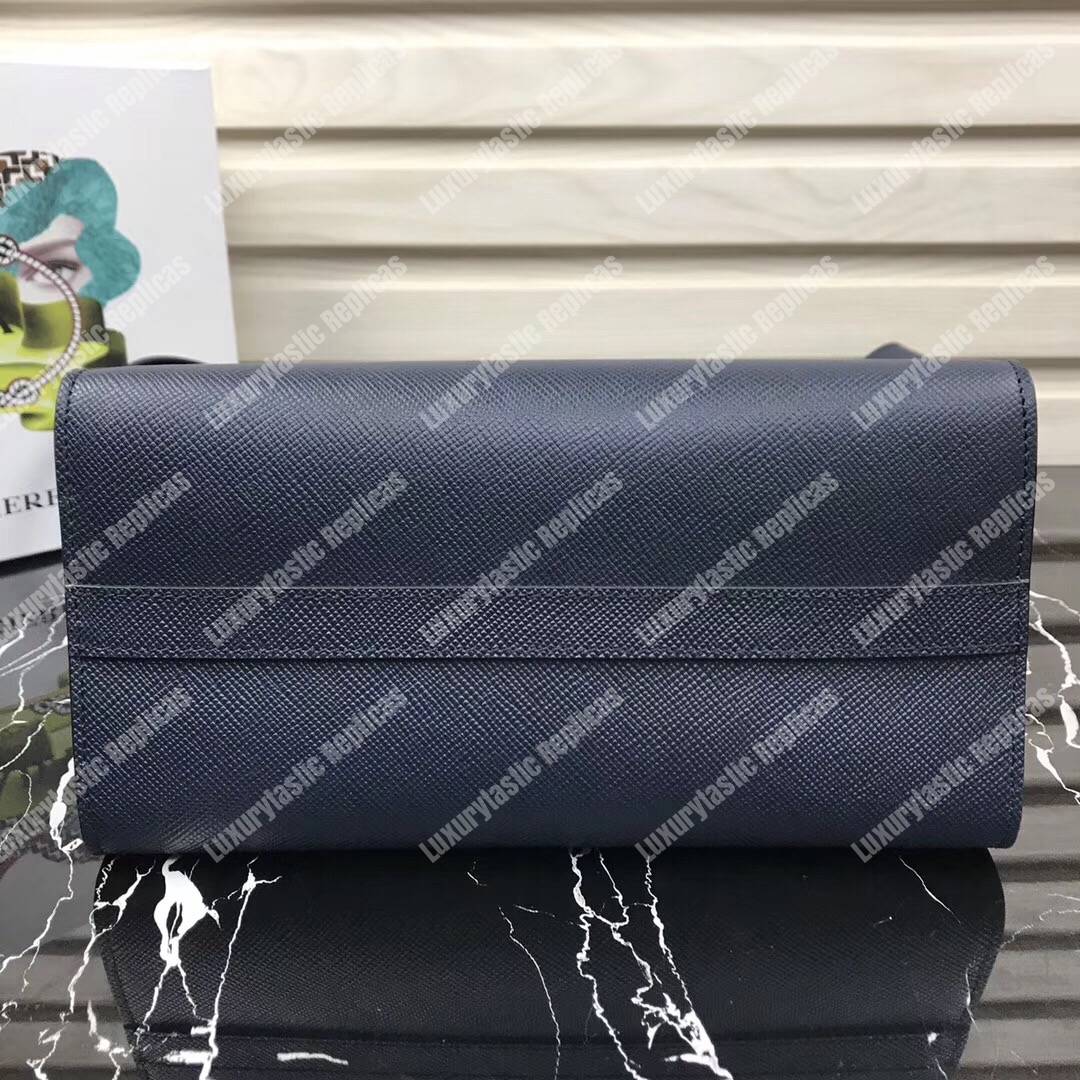 pra*a monoCh*0me saffiano leather bag dark blue