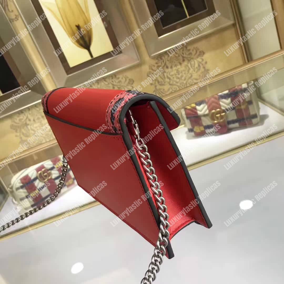 G*u*i lilith leather shoulder bag red
