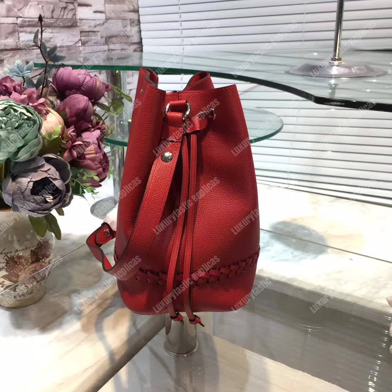 LV Lockme Bucket Red Braided
