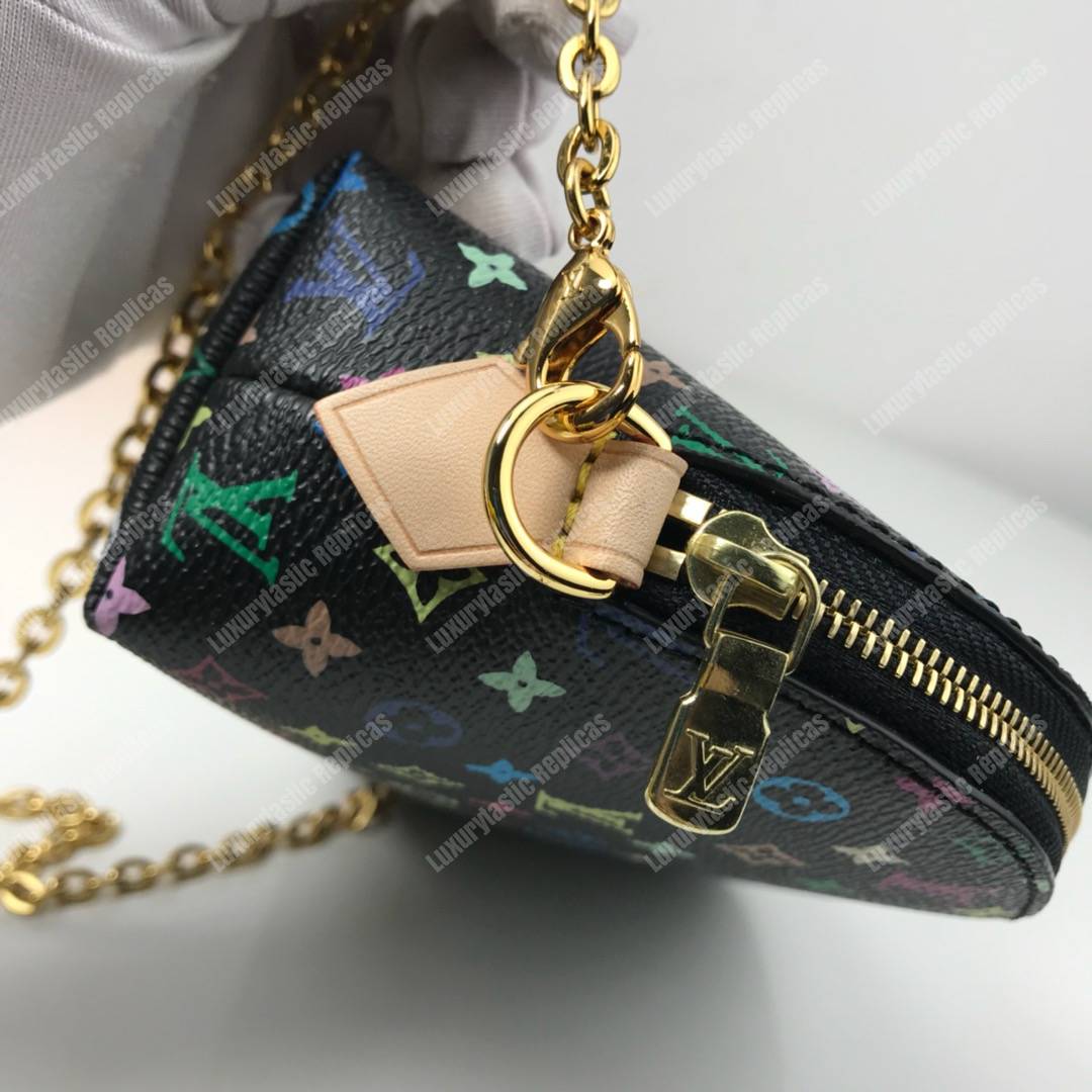 LV Multicolor Cosmetic Pouch GM Black