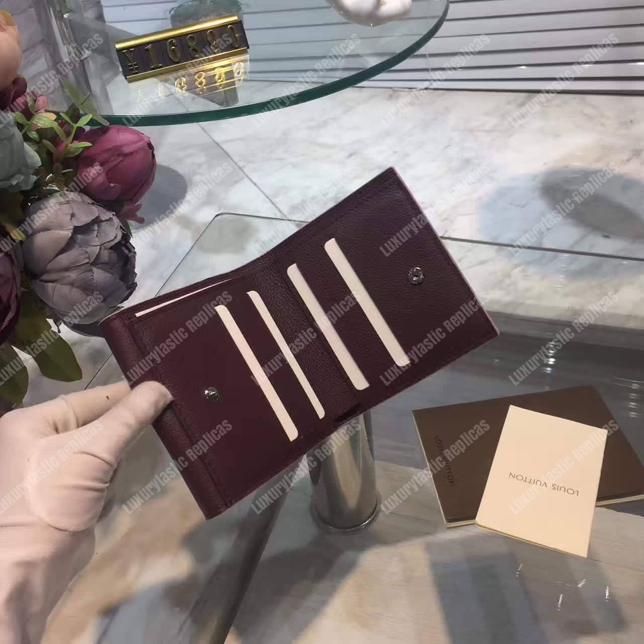 LV LockMe II Compact Wallet Taurillon Leather Prune