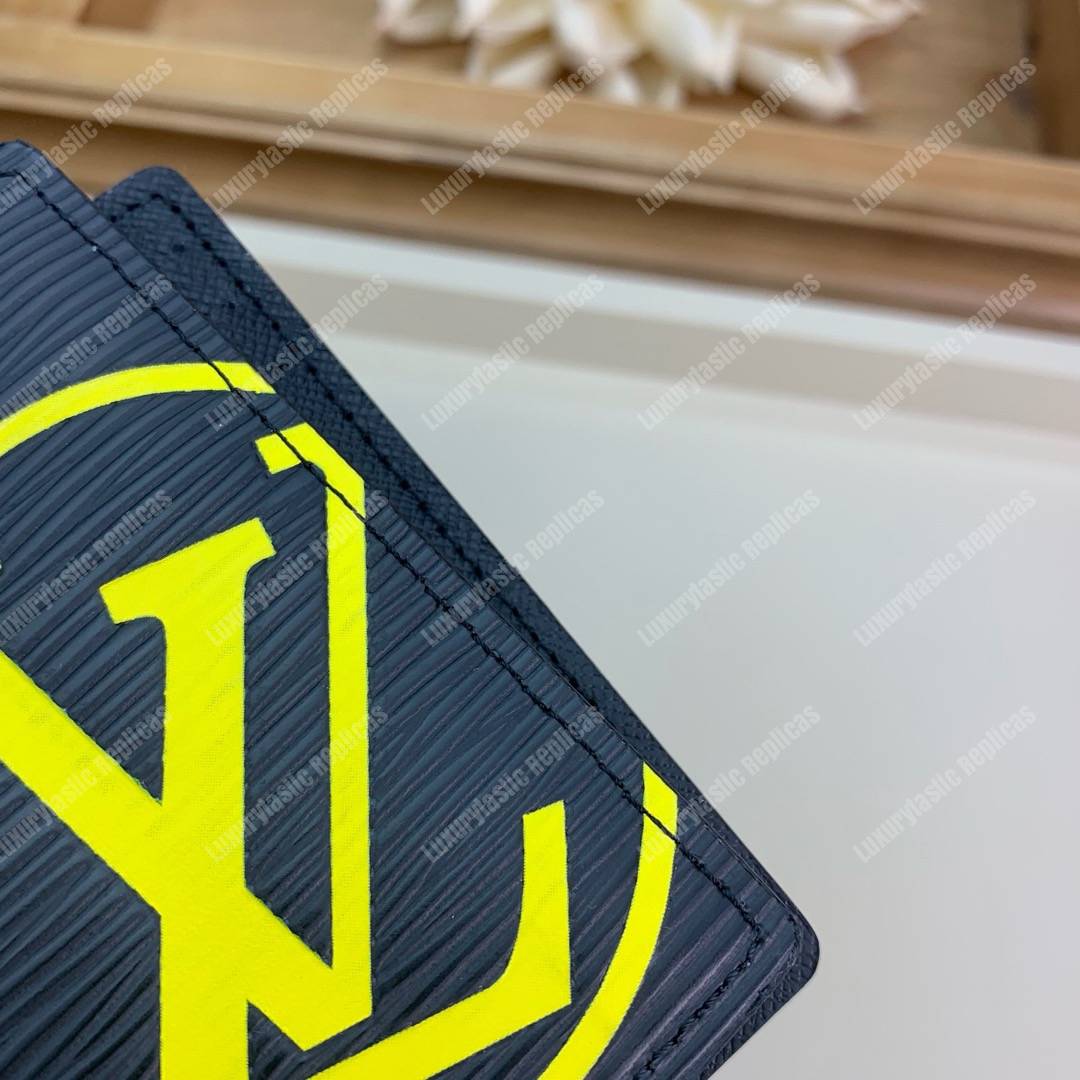 LV Pocket Organizer Epi Leather Yellow Initials