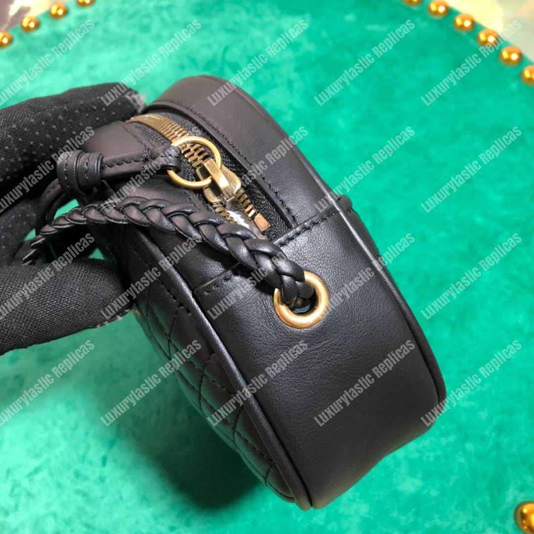 G*u*i laminated leather mini bag black