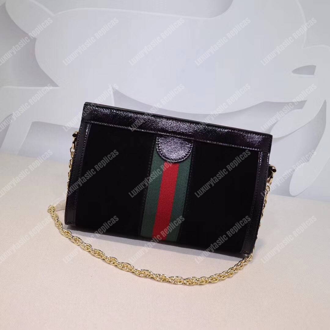 G*u*i ophidia suede small shoulder bag black