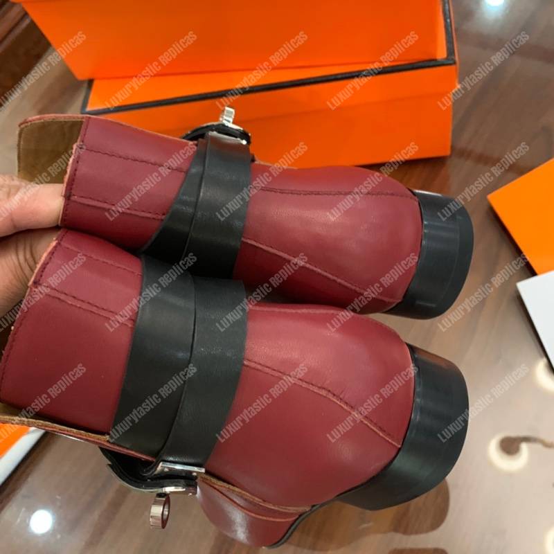 H**mes neo ankle boot red