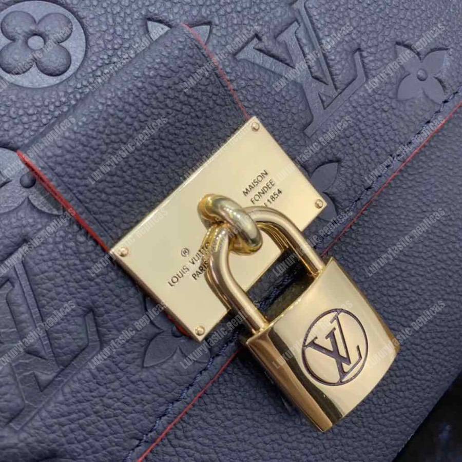 LV Marignan Messenger Bag Monogram Empreinte Marine Rouge
