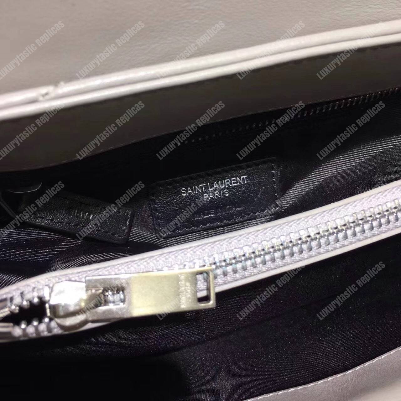 Saint Laurent Small Loulou Monogram Chain Bag Grey Metallic