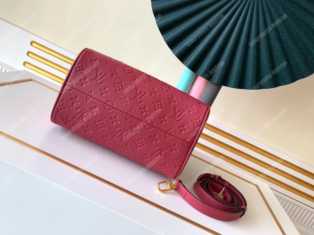 LV Speedy Bandouliere 25 Monogram Empreinte Leather Cherry Berry