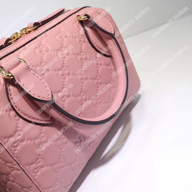 G*u*i signature small top handle bag light pink