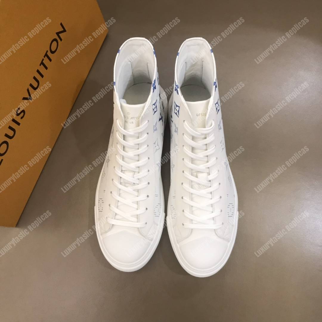 LV Tattoo Trainer Boots Blue Print