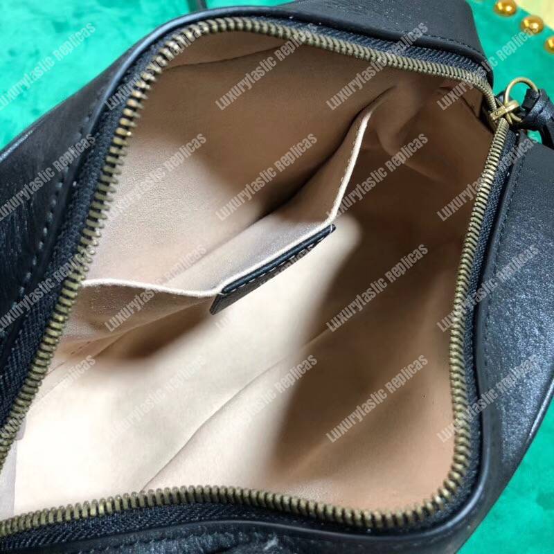 G*u*i gg marmont small matelassé shoulder bag with pearls black